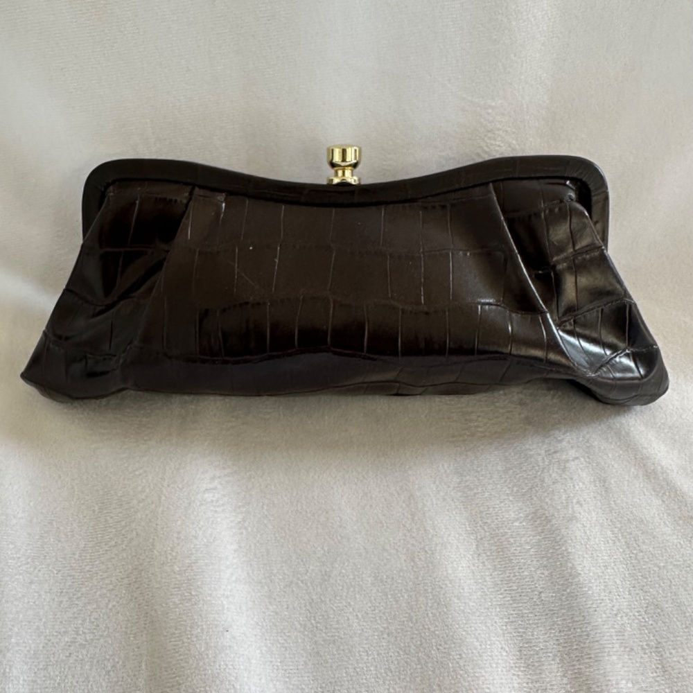 Banana Republic Croc Embossed Leather Clutch - Picture 2 of 5
